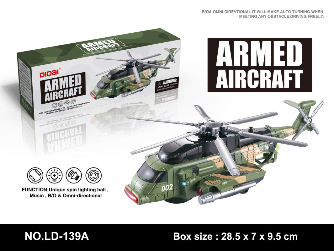Beväpnad Helikopter med Ljus och Ljud